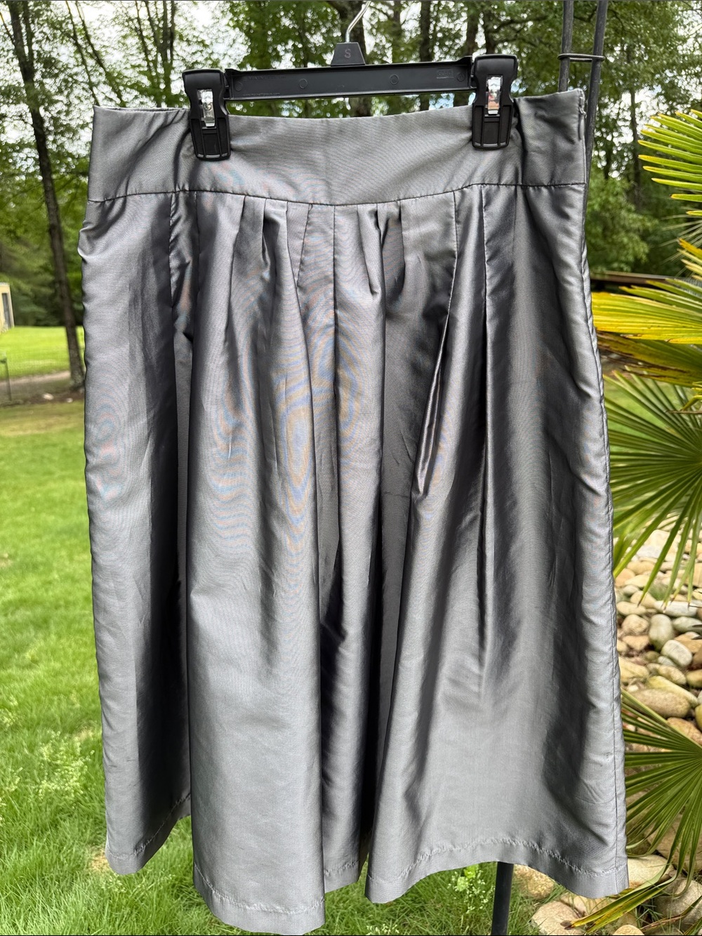 Worthington Pleated Satin Skirt in Gray
